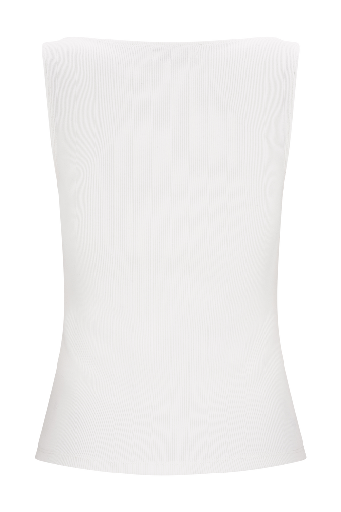 Coraline Panelled Sleeveless Top - White
