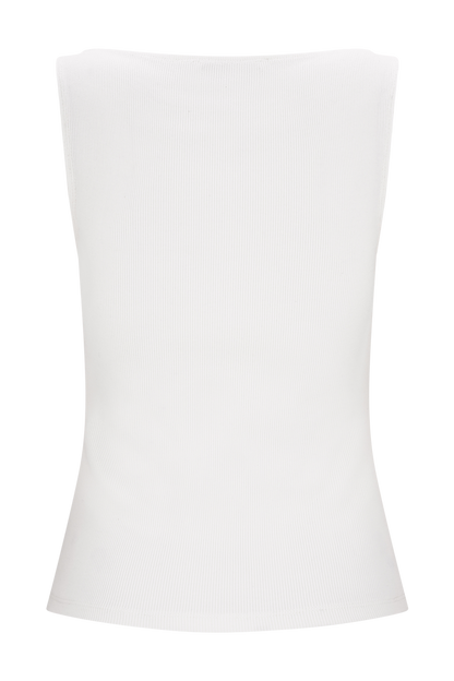 Coraline Panelled Sleeveless Top - White