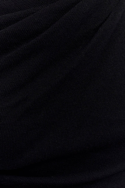 Culver Draped Twist Knit Top - Black