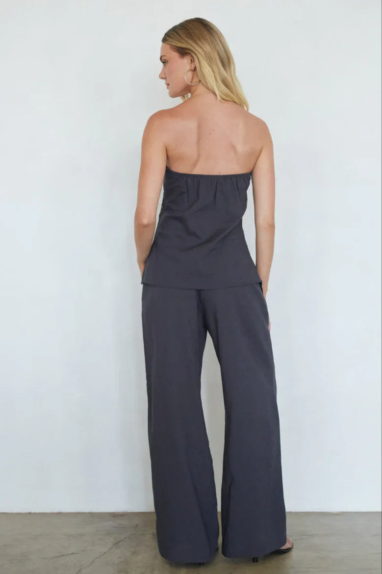 Kyle Pleated Linen Top