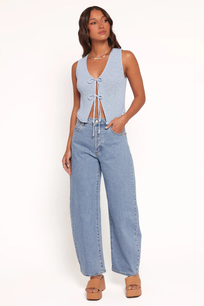 Kendall Knit Top - Light Blue