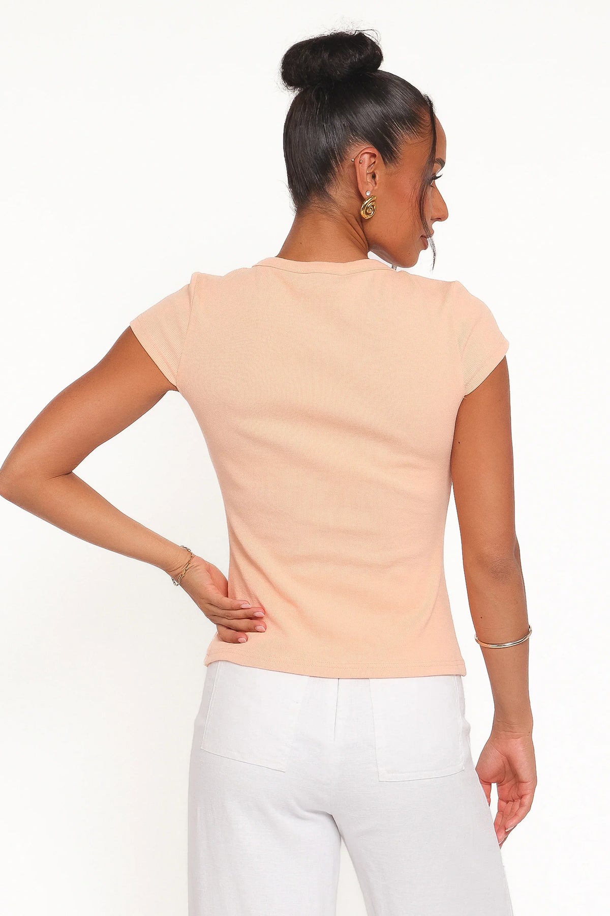 Tatum Asymmetrical Knit Top - Coral