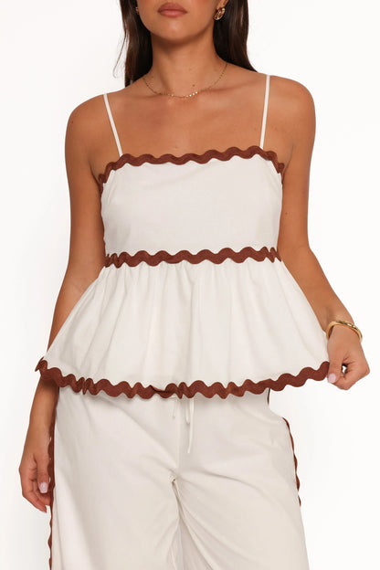 Mollymook Top - White Tan