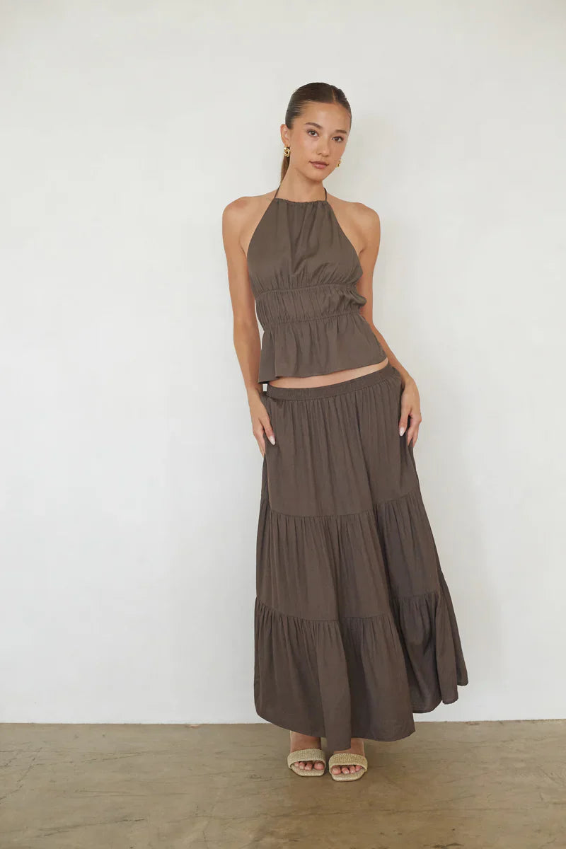Hope Ruched Open Back Top