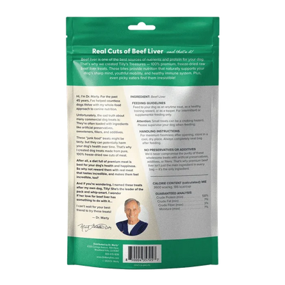 Dr. Marty's Tilly's Treasures Beef Liver Dog Treat 4 oz