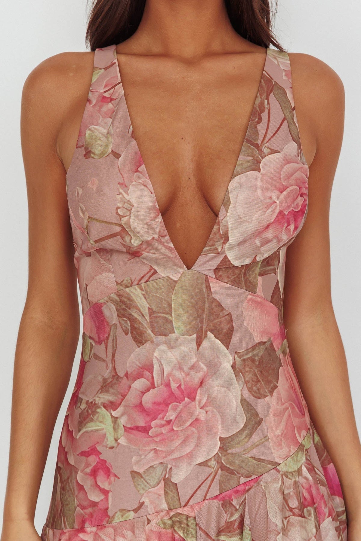 Veda Strappy Back Maxi Dress Roses Blush