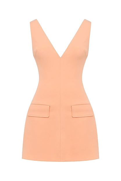sorbet plunge mini dress