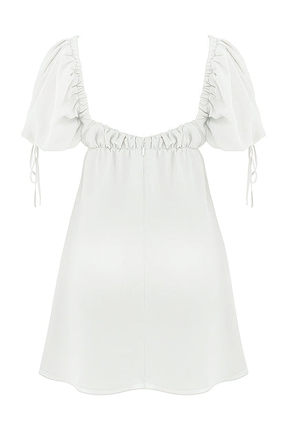 ivory georgette mini dress - sale