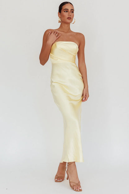 City Of Stars Strapless Maxi Dress Butter