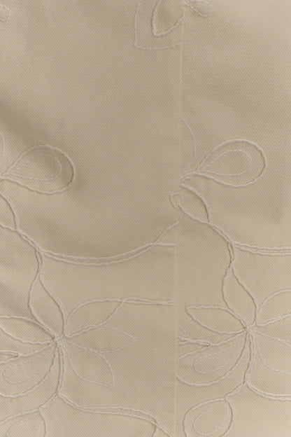 Ebony Embroidered Denim Mini Dress - Cream