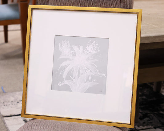 "Echinacea III" Matted Print in Antique Gold Frame