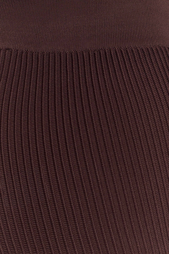 Elodie Ribbed Knit Pants - Chocolate