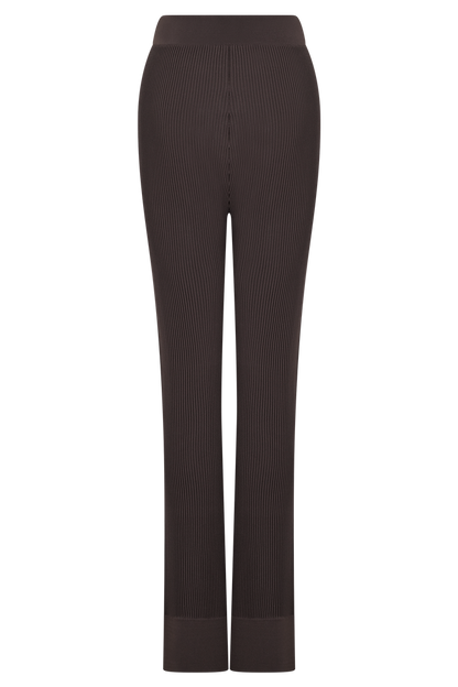 Elodie Ribbed Knit Pants - Chocolate