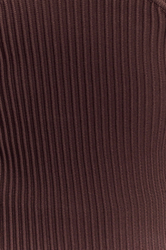 Elodie Strapless Cupped Knit Top - Chocolate