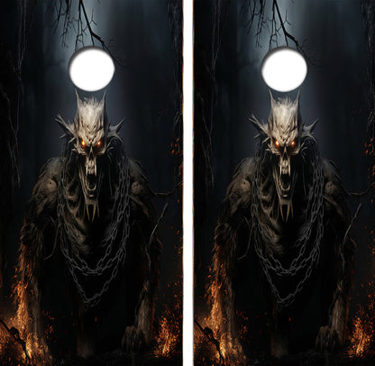 Evil Werewolf Cornhole Design