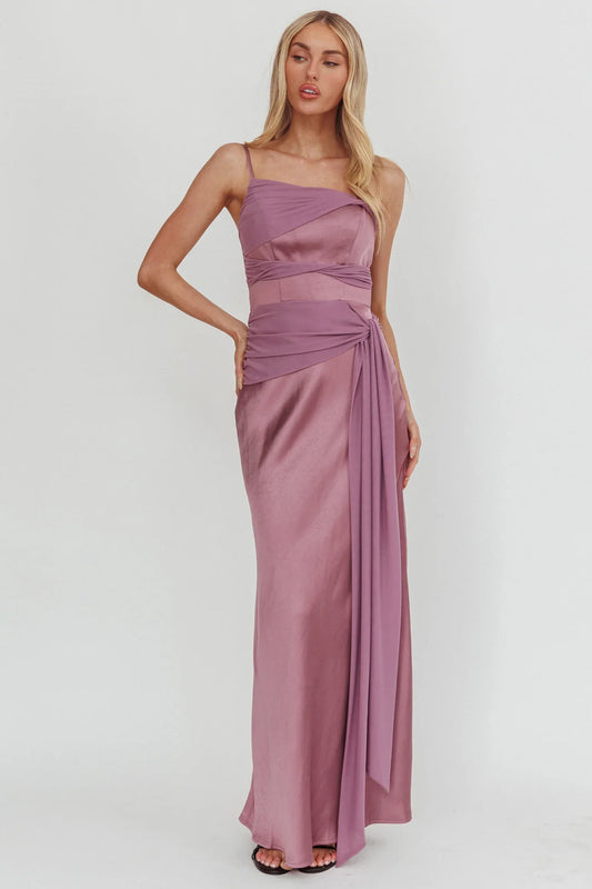 Wysandra Knot Detail Maxi Dress Grape