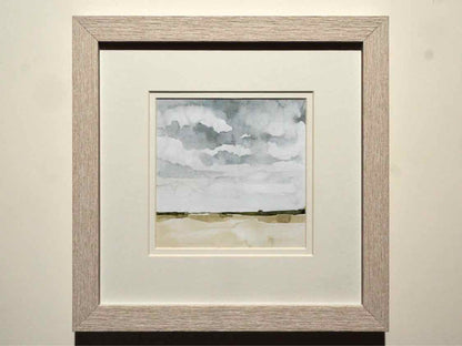 'Field After Rain I' Watercolor Print In White Frame