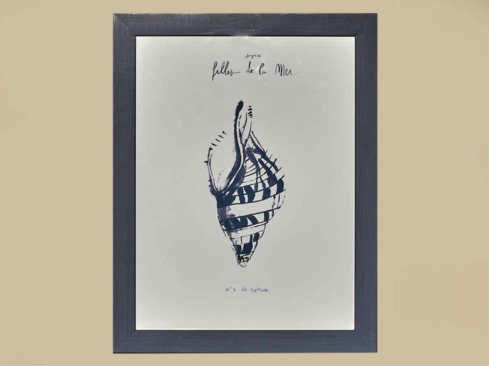 'Filles De La Mer IV' Navy Finish Frame Print