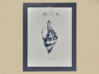 'Filles De La Mer IV' Navy Finish Frame Print