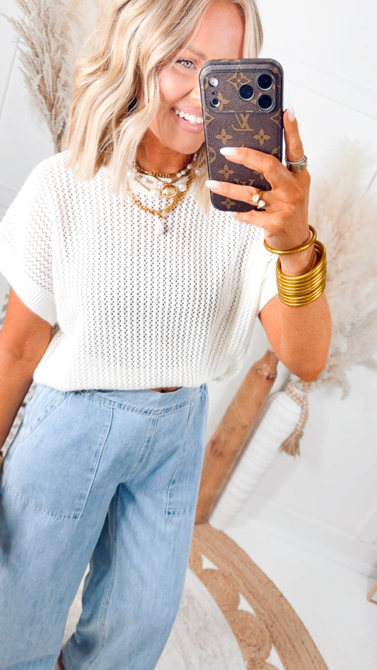 - FINAL SALE -Driftwood Dolman Top-Whip Cream