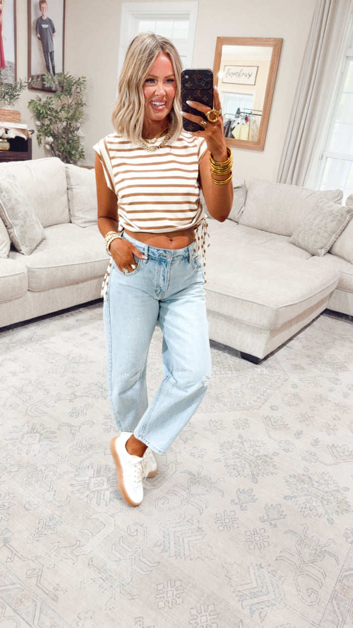 - FINAL SALE- The Shoreline Stripe Top-Clay