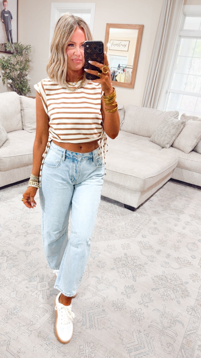 - FINAL SALE- The Shoreline Stripe Top-Clay