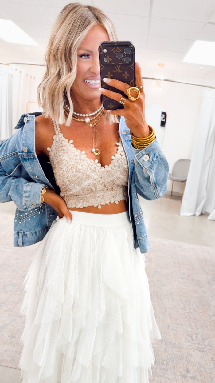 -FINAL SALE-The Darling Dot Midi Skirt