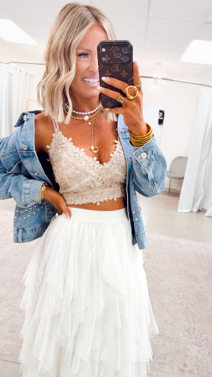 -FINAL SALE-The Darling Dot Midi Skirt