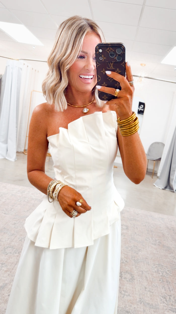 - FINAL SALE-The Verona Sculpted Midi Dress-Ecru