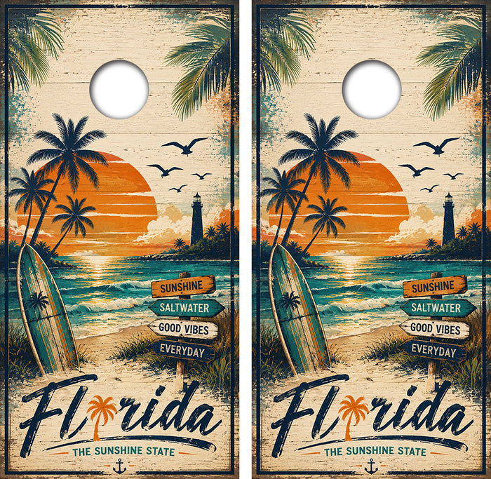 Florida Sunshine State Cornhole Design