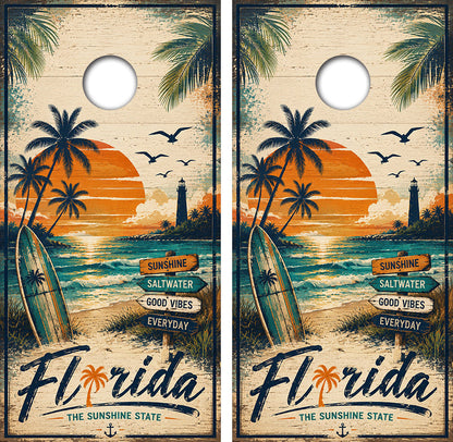 Florida Sunshine State Cornhole Design
