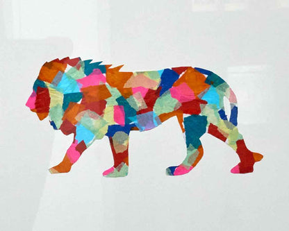 Framed hand painting: Mosaic Animals: 2/4