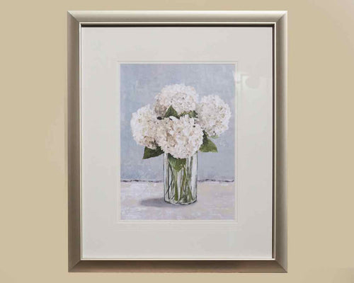 Framed Print: "Hydrangeas in Vase I"