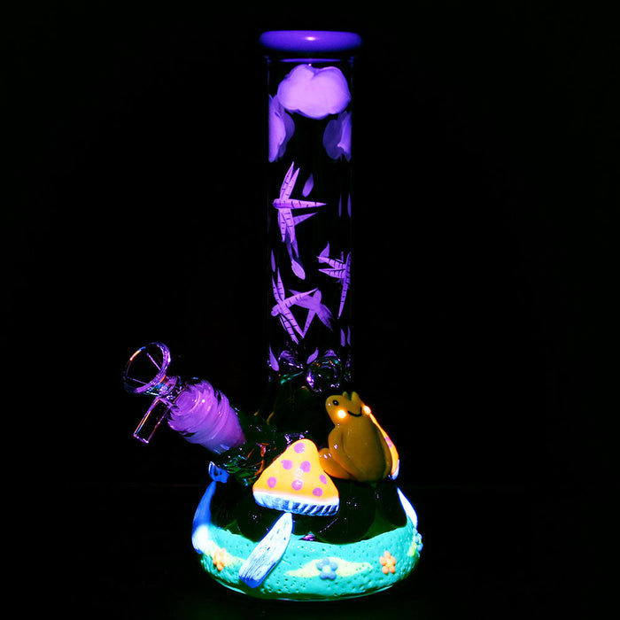 Froggy 10 Inch Beaker Bong UV Reactive