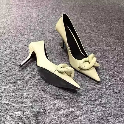 Front Knot Kitten Heels