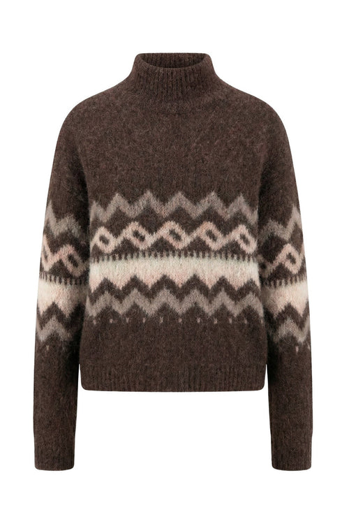 Fynch Hatton 2609 7470 Norway Hairy Yarn Jumper Espresso by Fynch Hatton Shop Fynch Hatton at Dotique