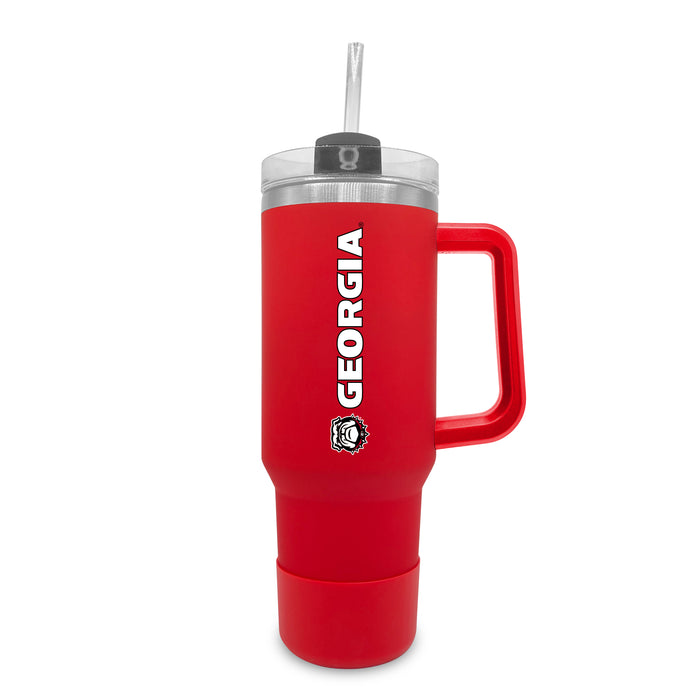 Georgia Bulldogs 40oz Stainless Tumbler w/Removable Straw