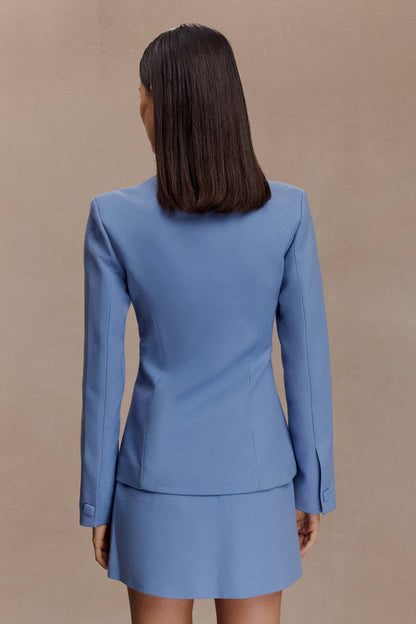 Gina Suiting Mini Skirt - Ocean Blue