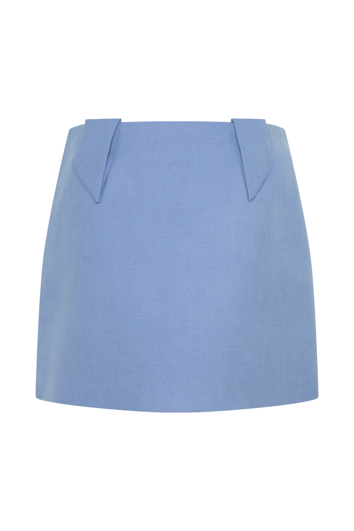 Gina Suiting Mini Skirt - Ocean Blue