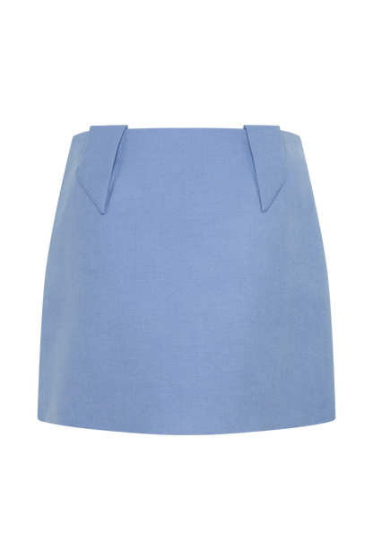 Gina Suiting Mini Skirt - Ocean Blue