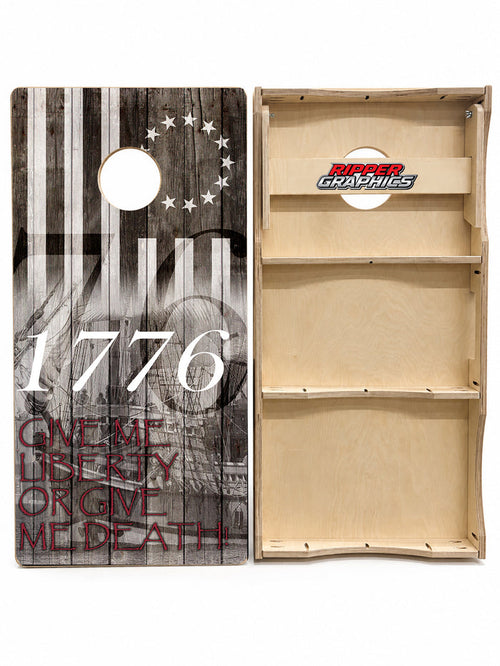Give me Liberty or Give Me Death Cornhole Design
