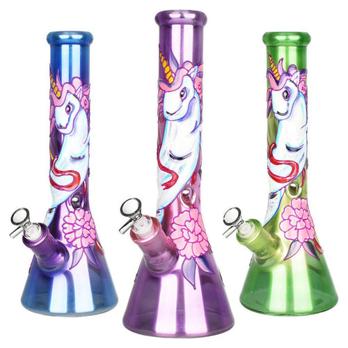 Glow In The Dark 13.5" Unicorn Water Pipe