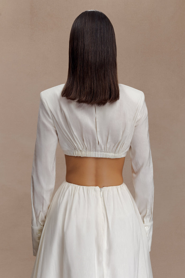Greta Shirt Bra - White