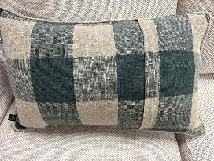 Haomy Buffalo Check Linen Lumbar Pillow