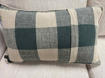 Haomy Buffalo Check Linen Lumbar Pillow