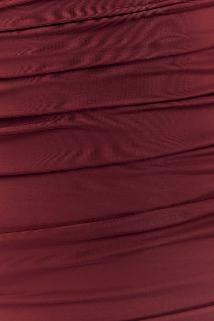 Hayden Long Sleeve Plunge Maxi Dress - Wine