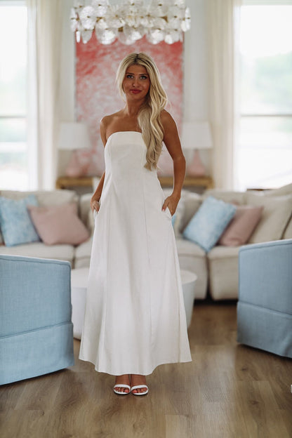 Classic in Linen Maxi Dress - Oatmeal