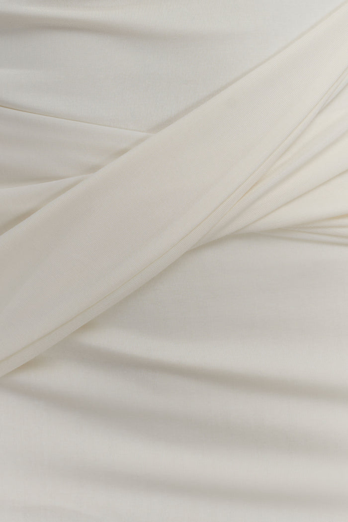 Henley Slinky Drape Mini Dress - Ivory