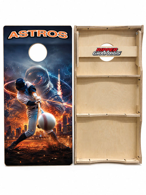 Houston Astros Baseball Inspired Cornhole Design
