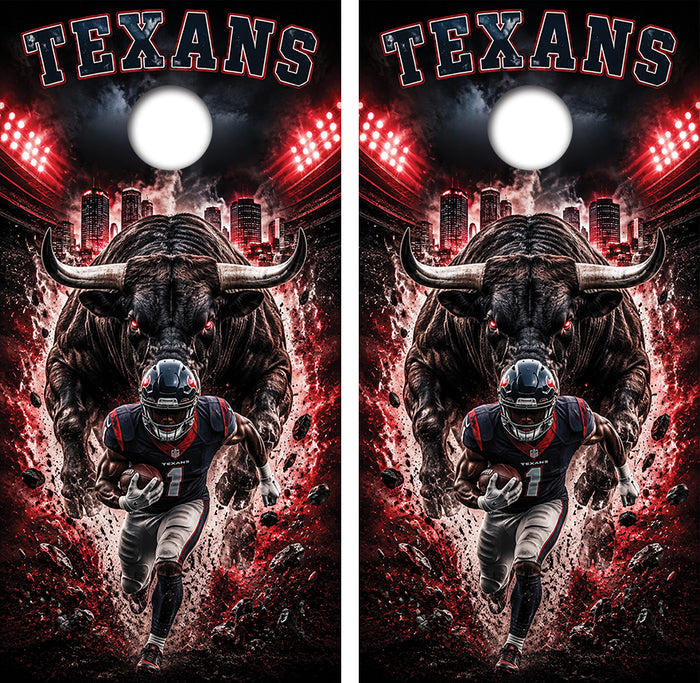 Houston Texans Football Inspired Cornhole Design